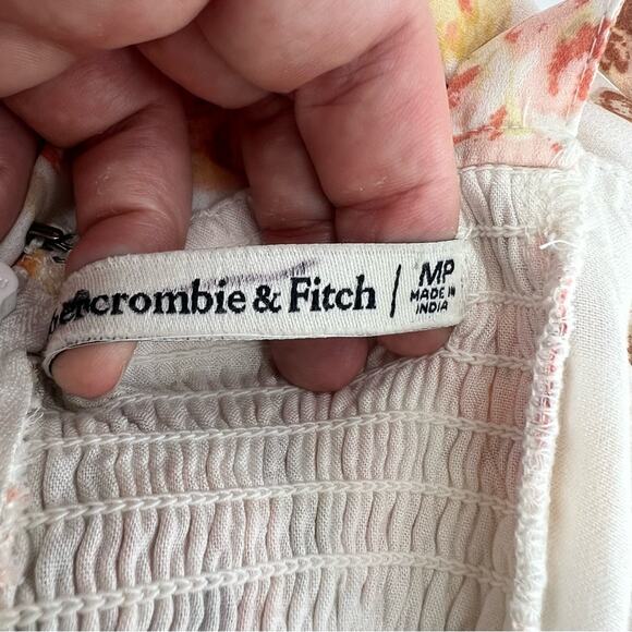 Abercrombie & Fitch floral tie strap slit midi dress size medium petite - Picture 4 of 8